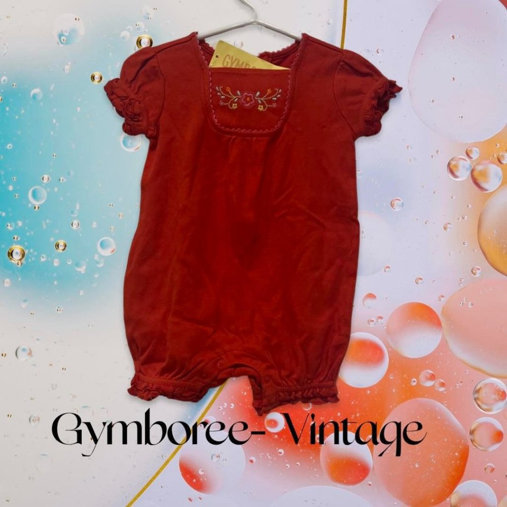 Gymboree NWT Fiesta, Fiesta! Red Flower Knit Romper 6- 12 mos